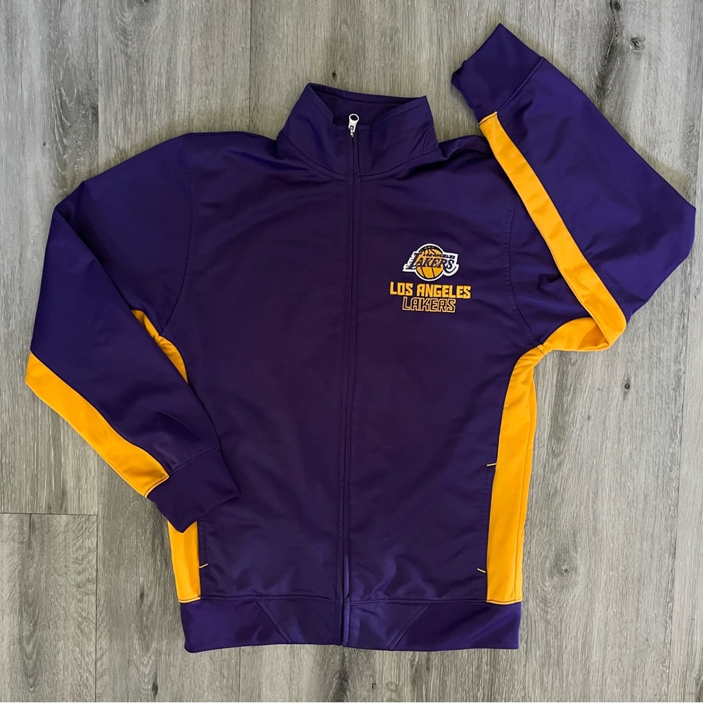 NBA Purple and Gold Lakers Jacket with Mock Neck